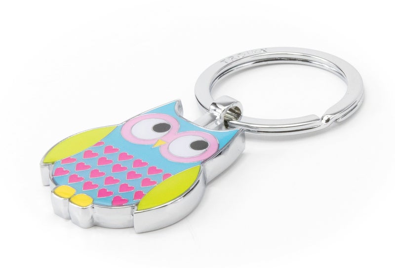 TROIKA Rosy â€“ KR14-13/BL â€“ owl Keychain with Original Troika Keyring â€“ cast Metal/Enamelâ€“ Shiny â€“ Chrome Plated â€“ Multicoloured â€“ TROIKA-Original - Image 5